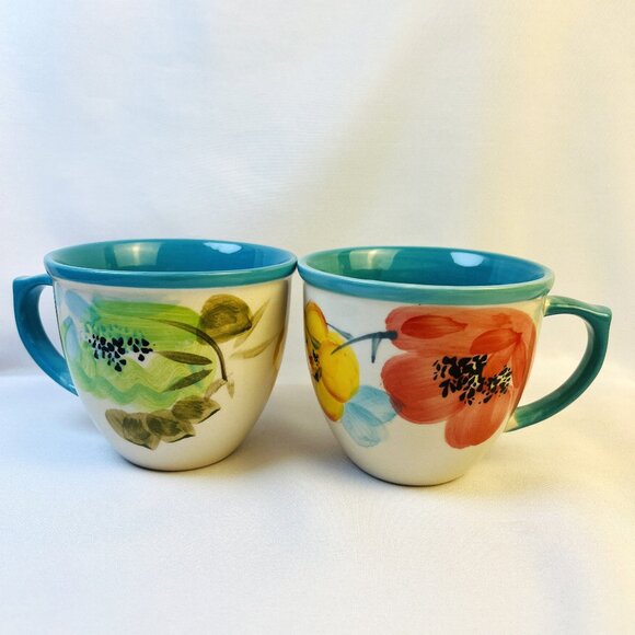 Pioneer Woman Mugs "From My Frontier to Yours" Stoneware Coffee Cups Set of TWO - Picture 4 of 4